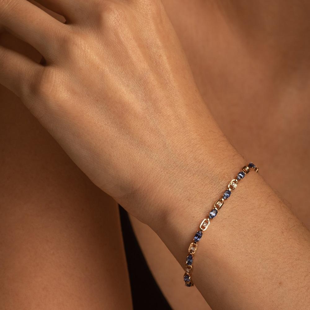 Браслет из золота с сапфирами и бриллиантами 915007С