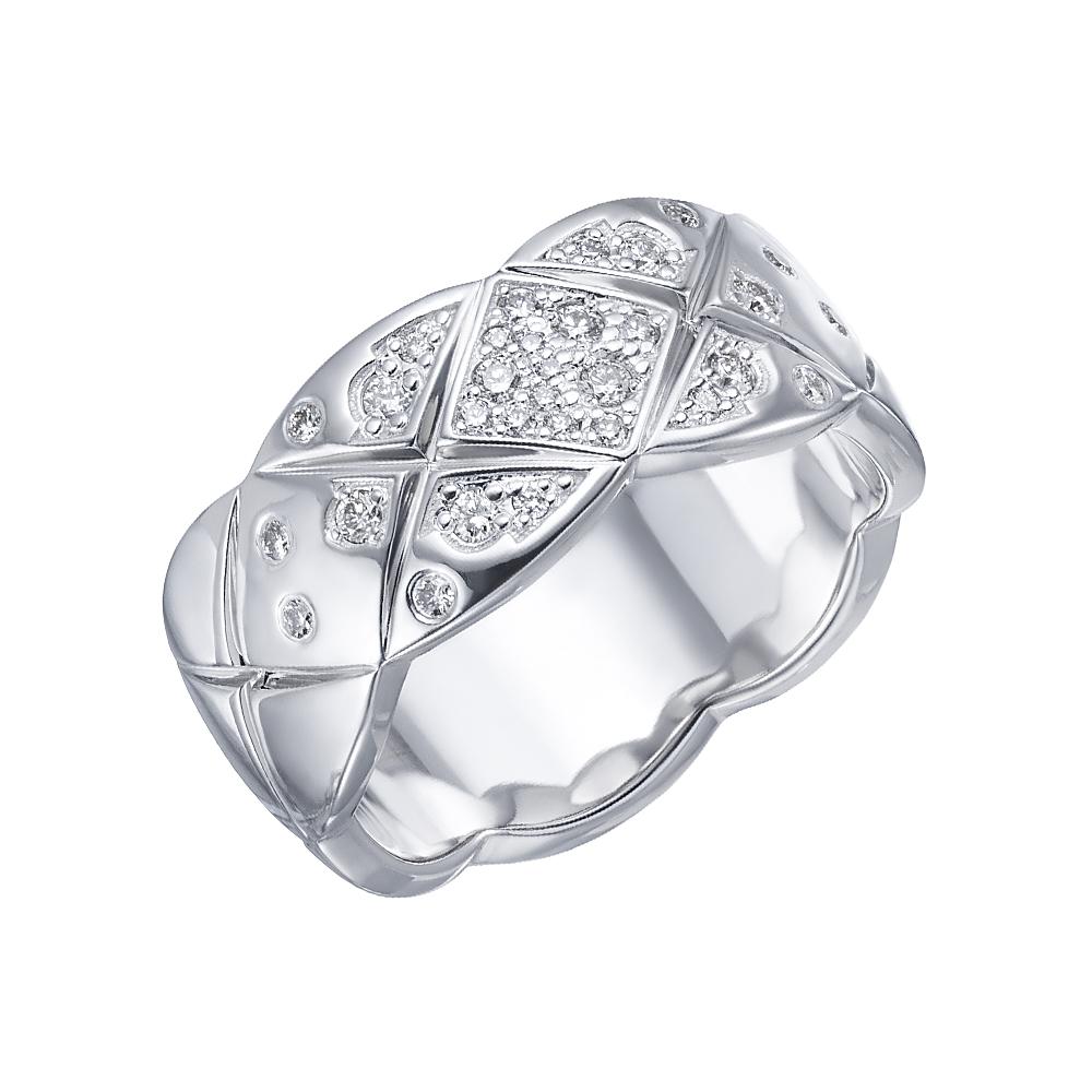 Кольцо из белого золота 585 пробы с бриллиантами 921498Б