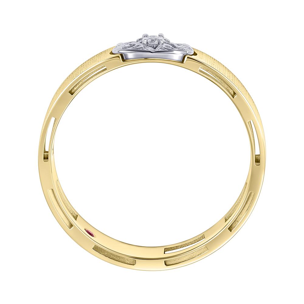 Кольцо из желтого и белого золота с бриллиантом 9311035Б