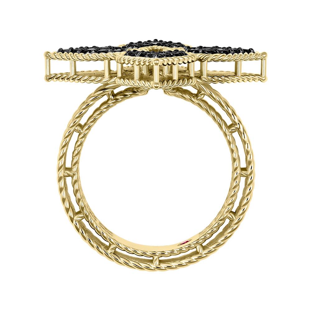 Кольцо из желтого золота с черными бриллиантами 931753-2ЧБ