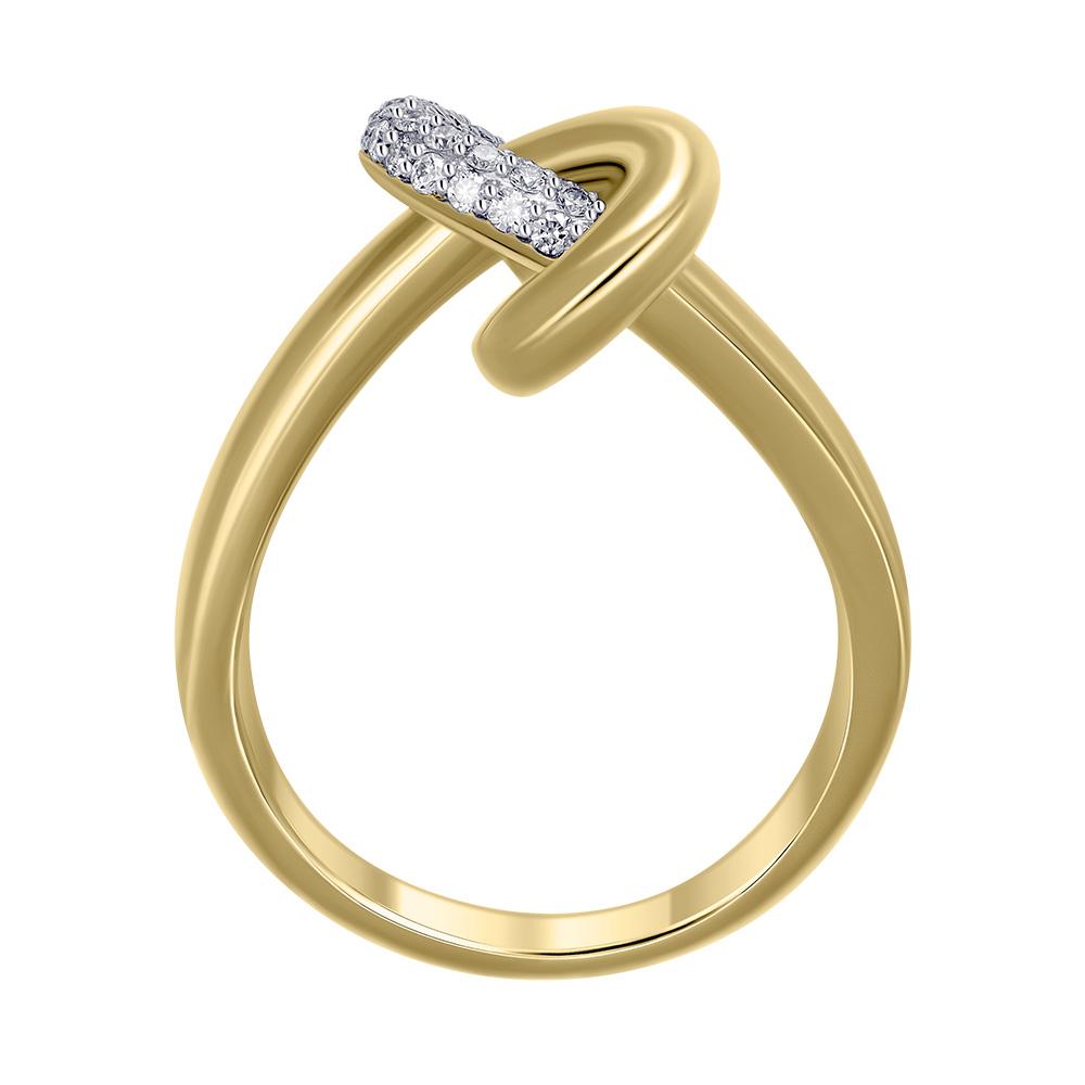 Витое кольцо из желтого золота с бриллиантами 931972Б