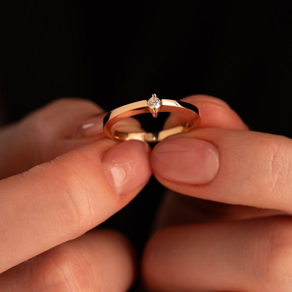 Помолвочное кольцо с бриллиантом 911216Б