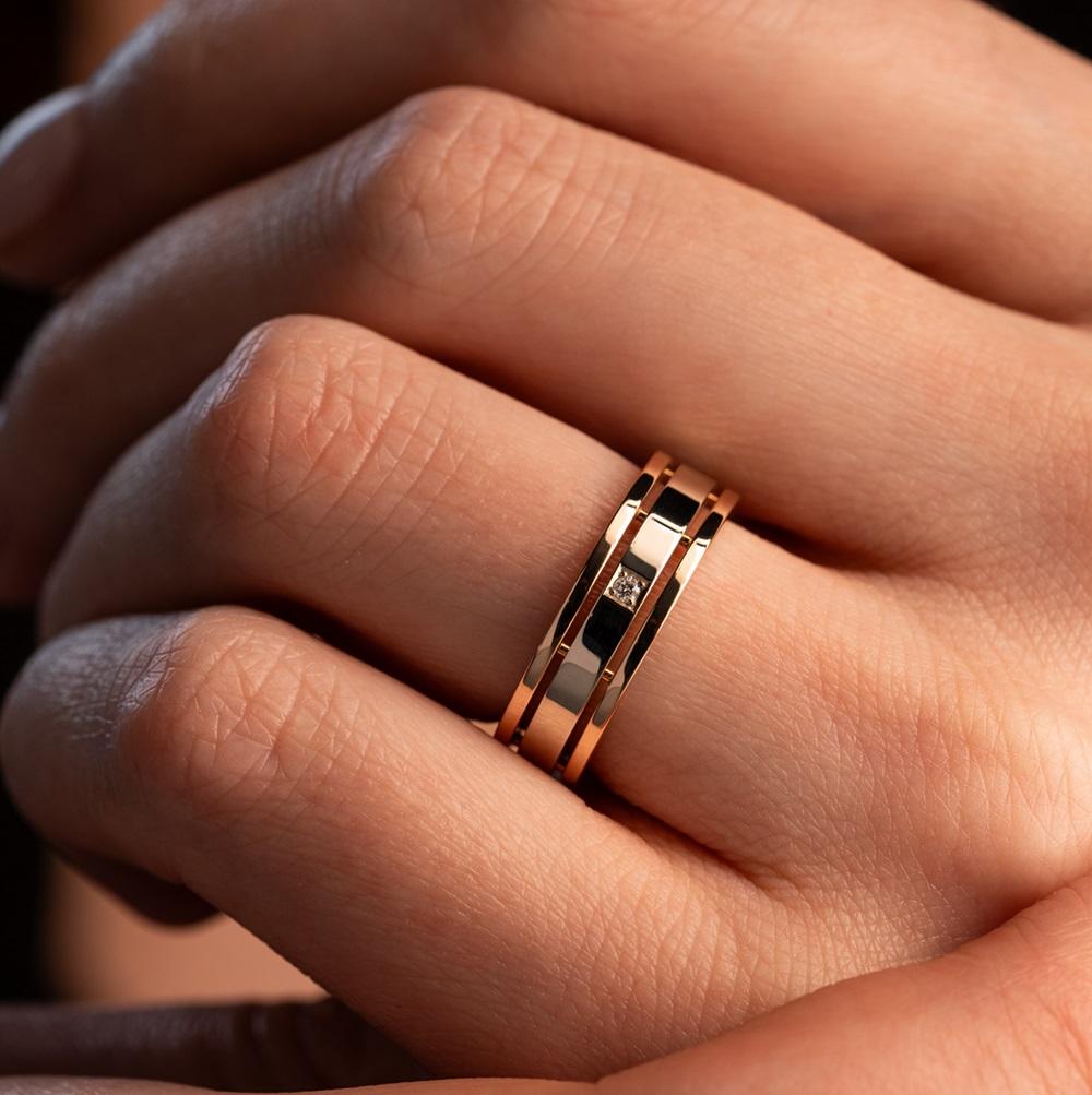 Кольцо с одним бриллиантом 911517-3Б