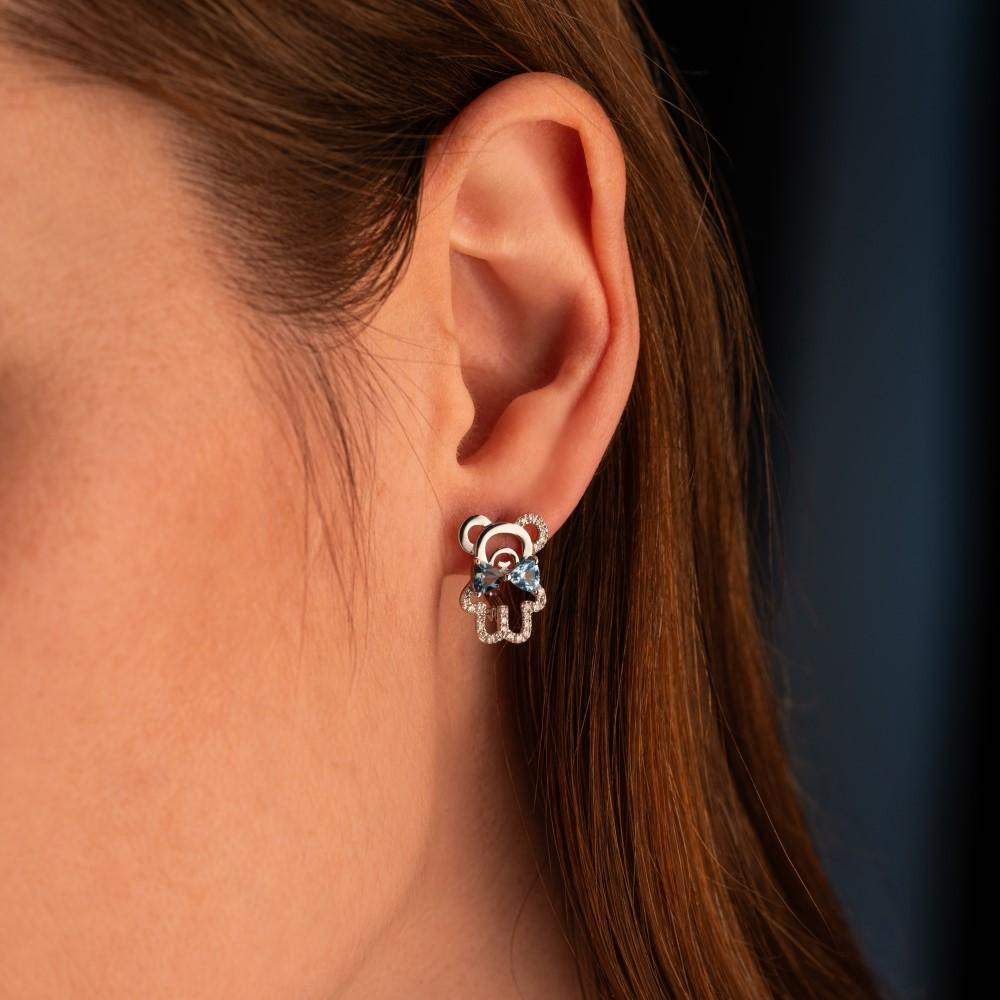 Серьги из белого золота с топазами 922876Т