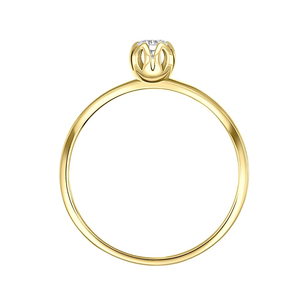 Кольцо из желтого золота с бриллиантом 931773Б