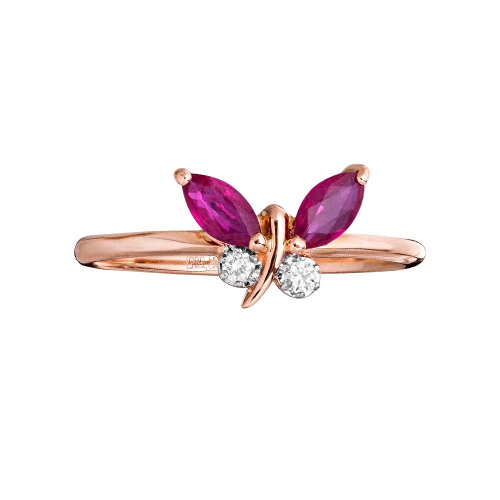 Кольцо из золота с рубином 911027Р