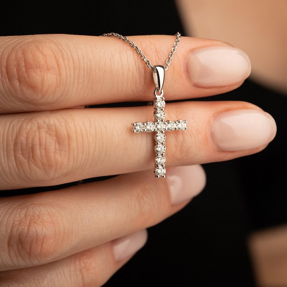 Подвеска из белого золота 585 пробы с бриллиантами 924240Б