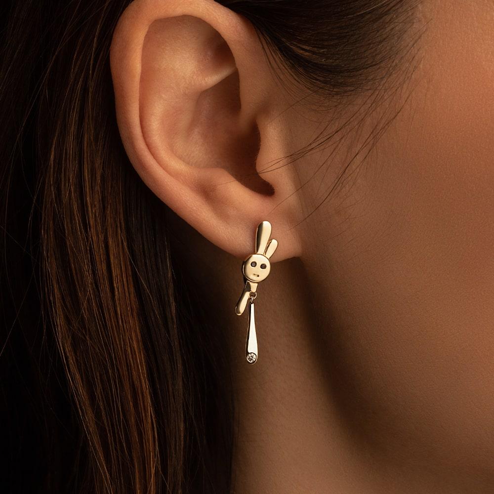 Серьги из золота 585 пробы с бриллиантами 931770Б