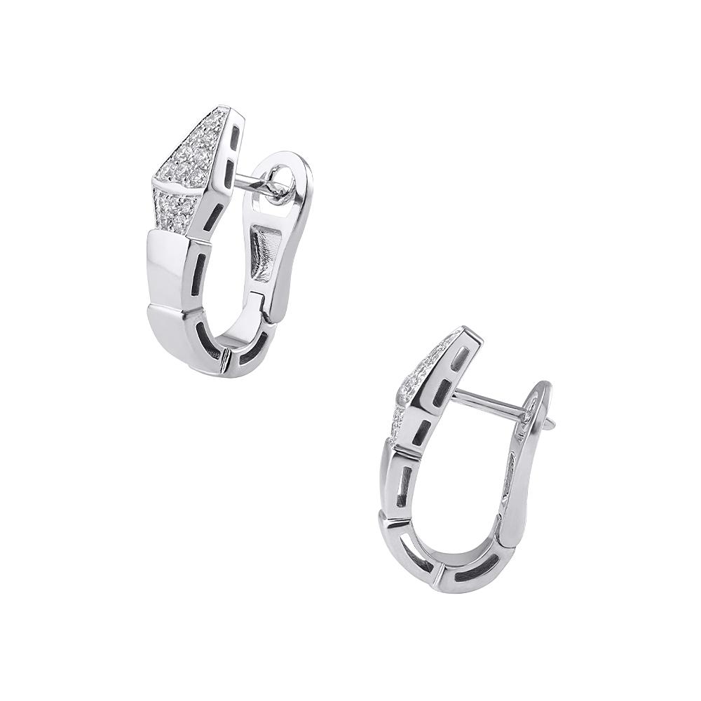 Серьги из белого золота 585 пробы с бриллиантами 922598Б