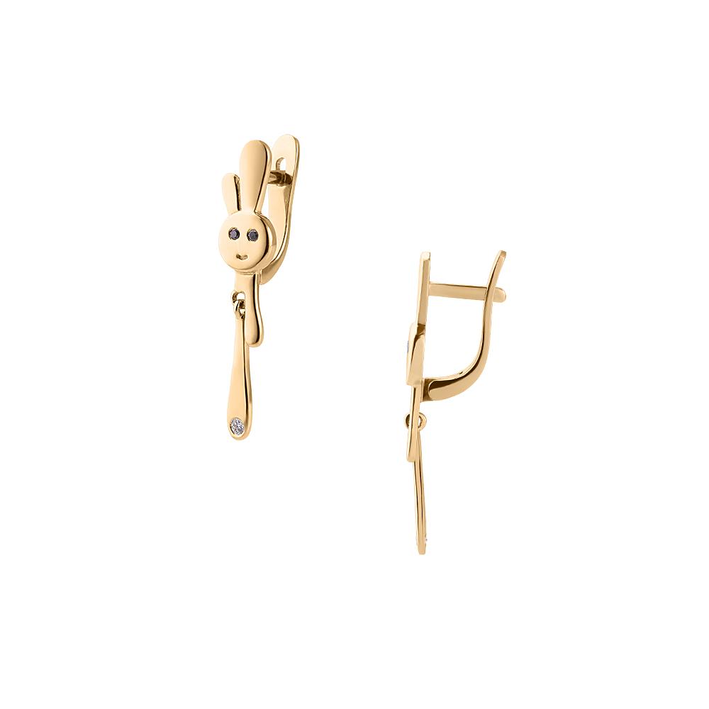 Серьги из золота 585 пробы с бриллиантами 931770Б