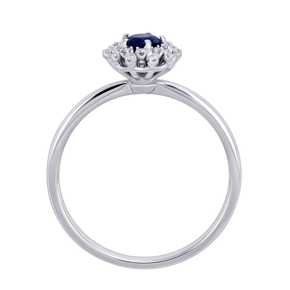 Кольцо из белого золота с бриллиантами и сапфиром 921700-3С