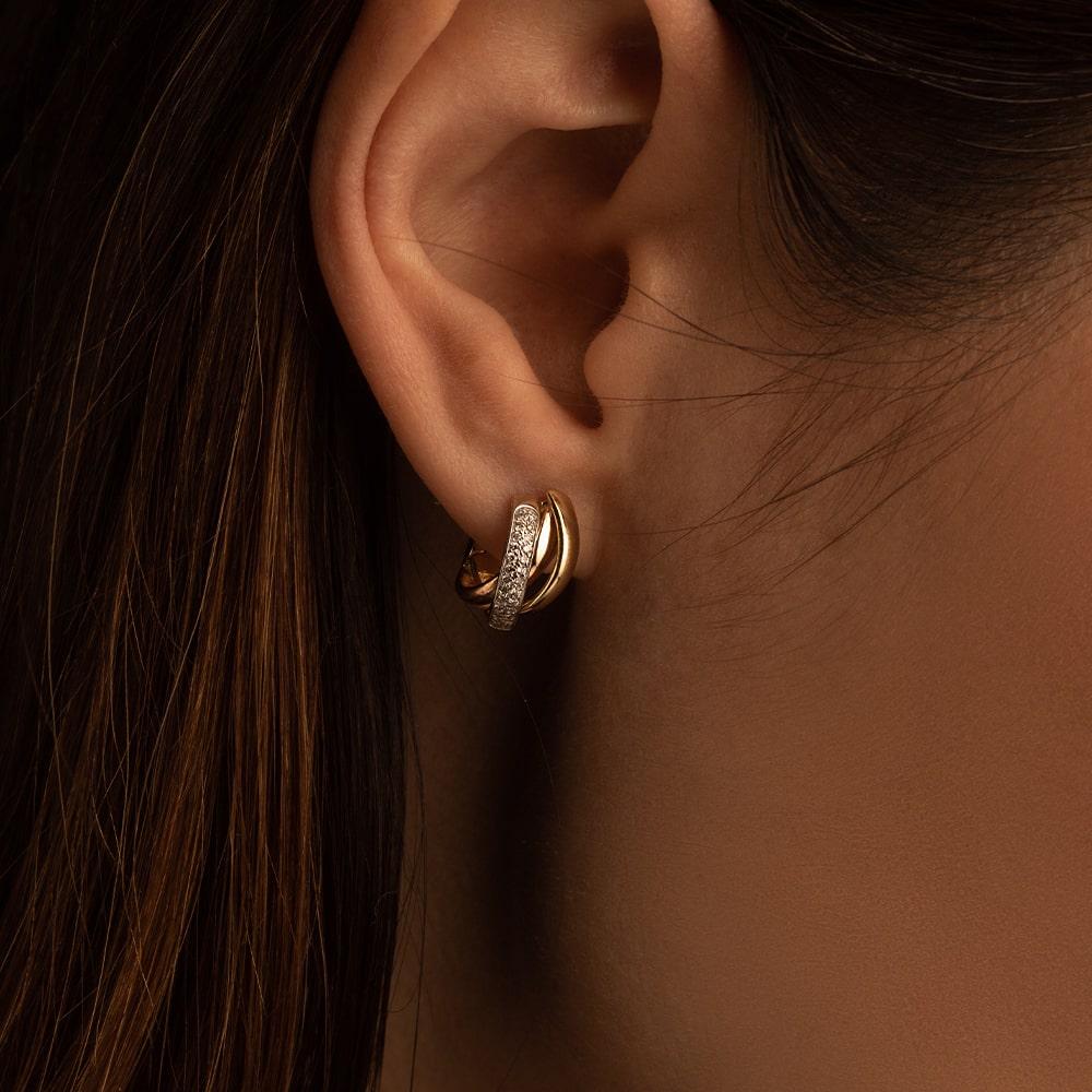 Серьги из золота 585 пробы с бриллиантами 912344Б