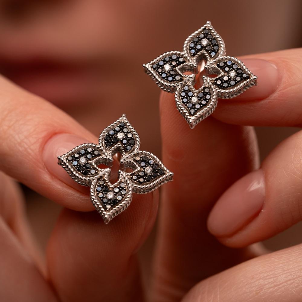 Серьги из белого золота с бриллиантами 922753-2ЧБ