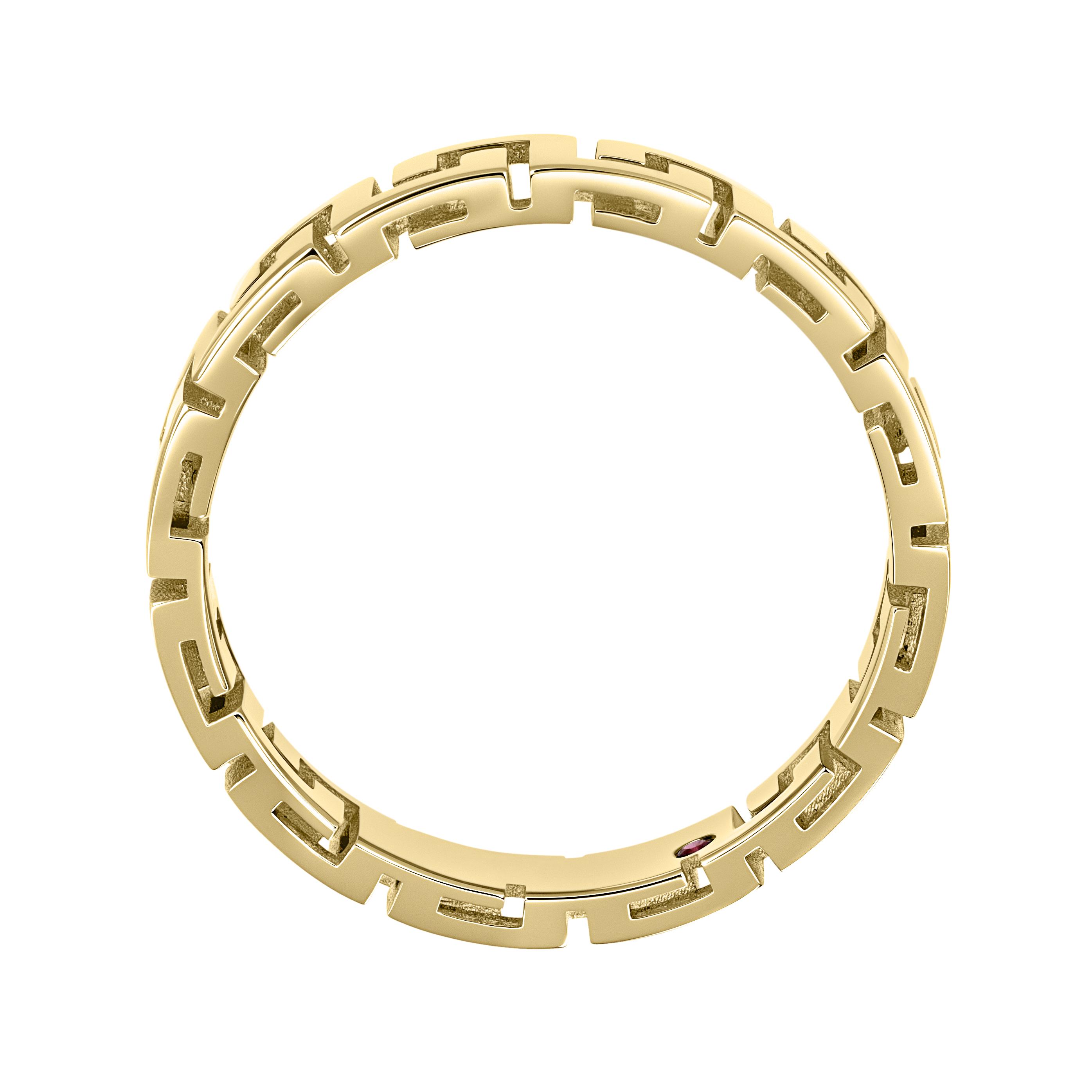 Обручальное кольцо из желтого золота с рубином 931980