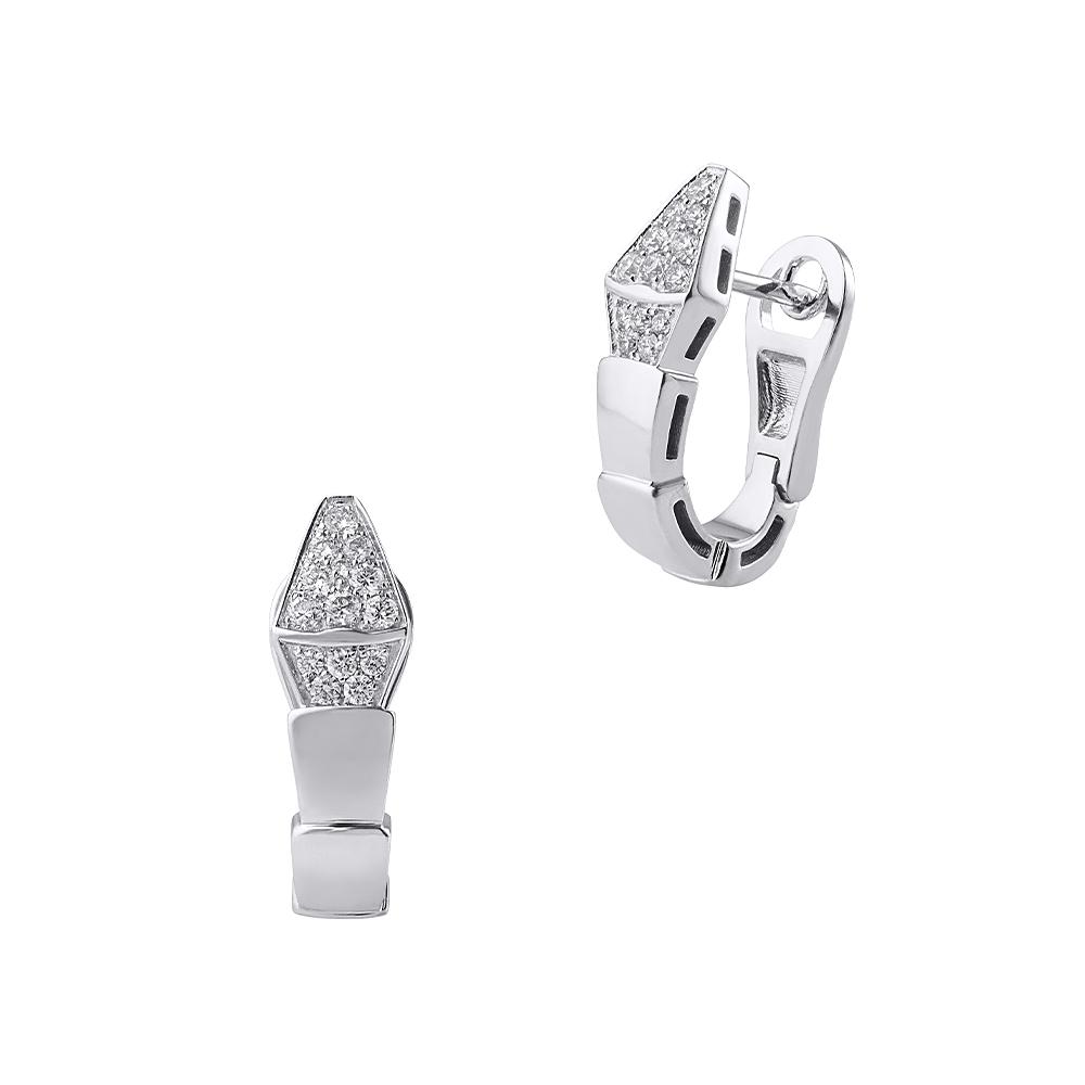 Серьги из белого золота 585 пробы с бриллиантами 922598Б