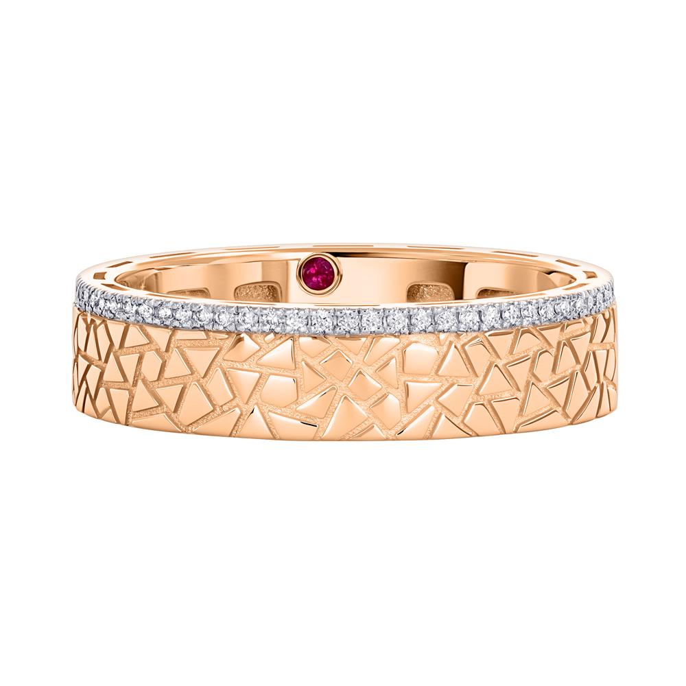 Кольцо из красного золота с бриллиантами 9111069Б