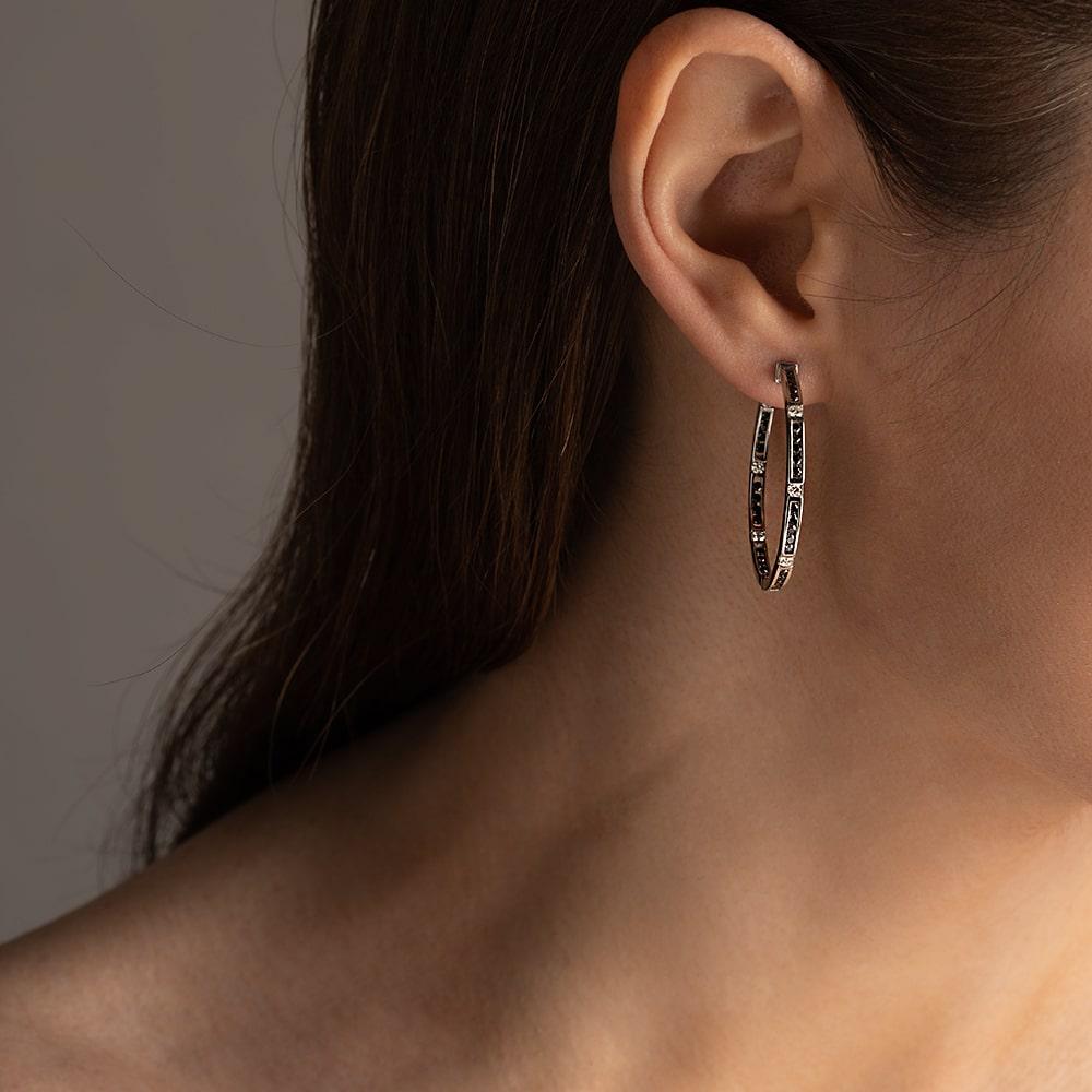 Серьги из белого золота 922832ЧБ