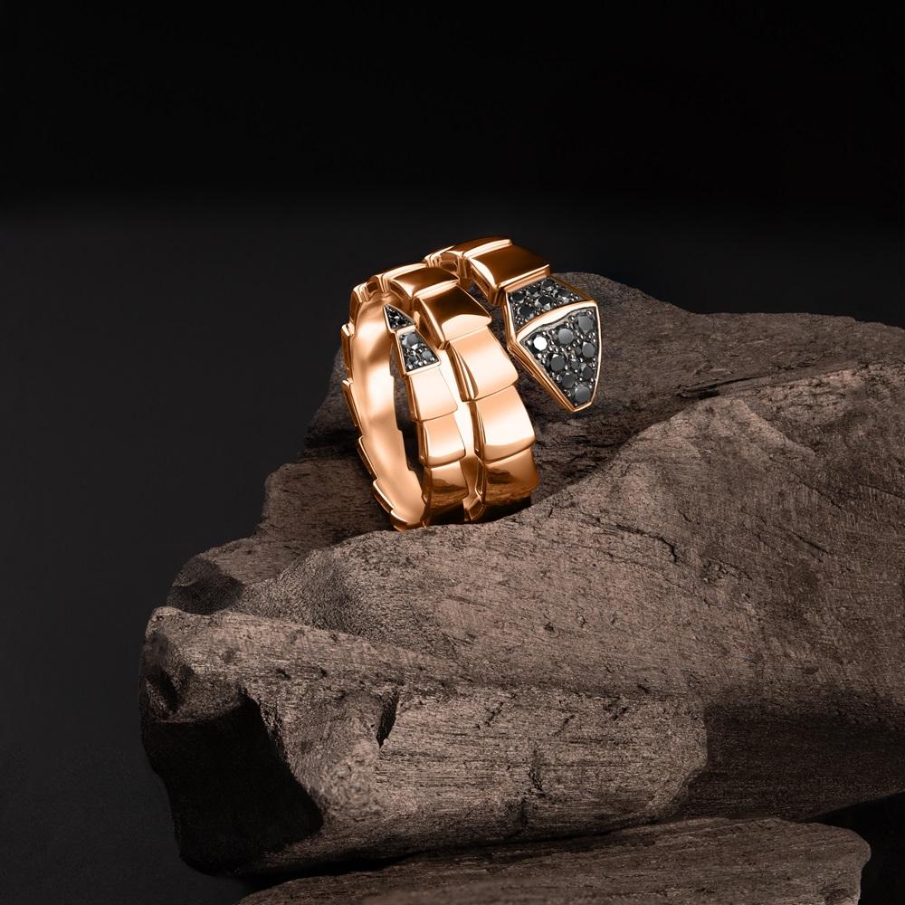 Кольцо с черными бриллиантами 911598ЧБ