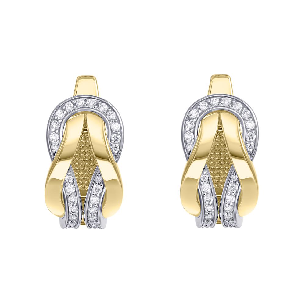 Дизайнерские серьги из золота с бриллиантами 932968Б