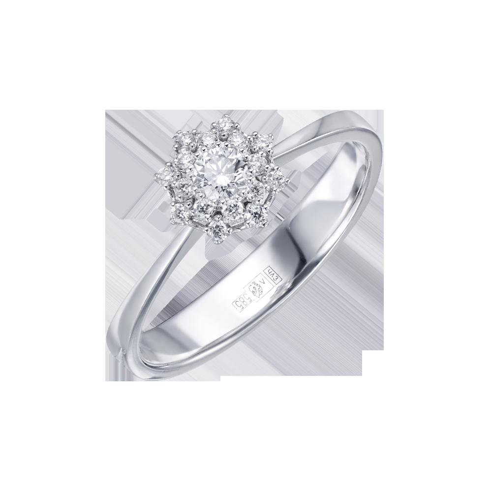 Кольцо белое золото 585 пробы с бриллиантами 921700-2Б