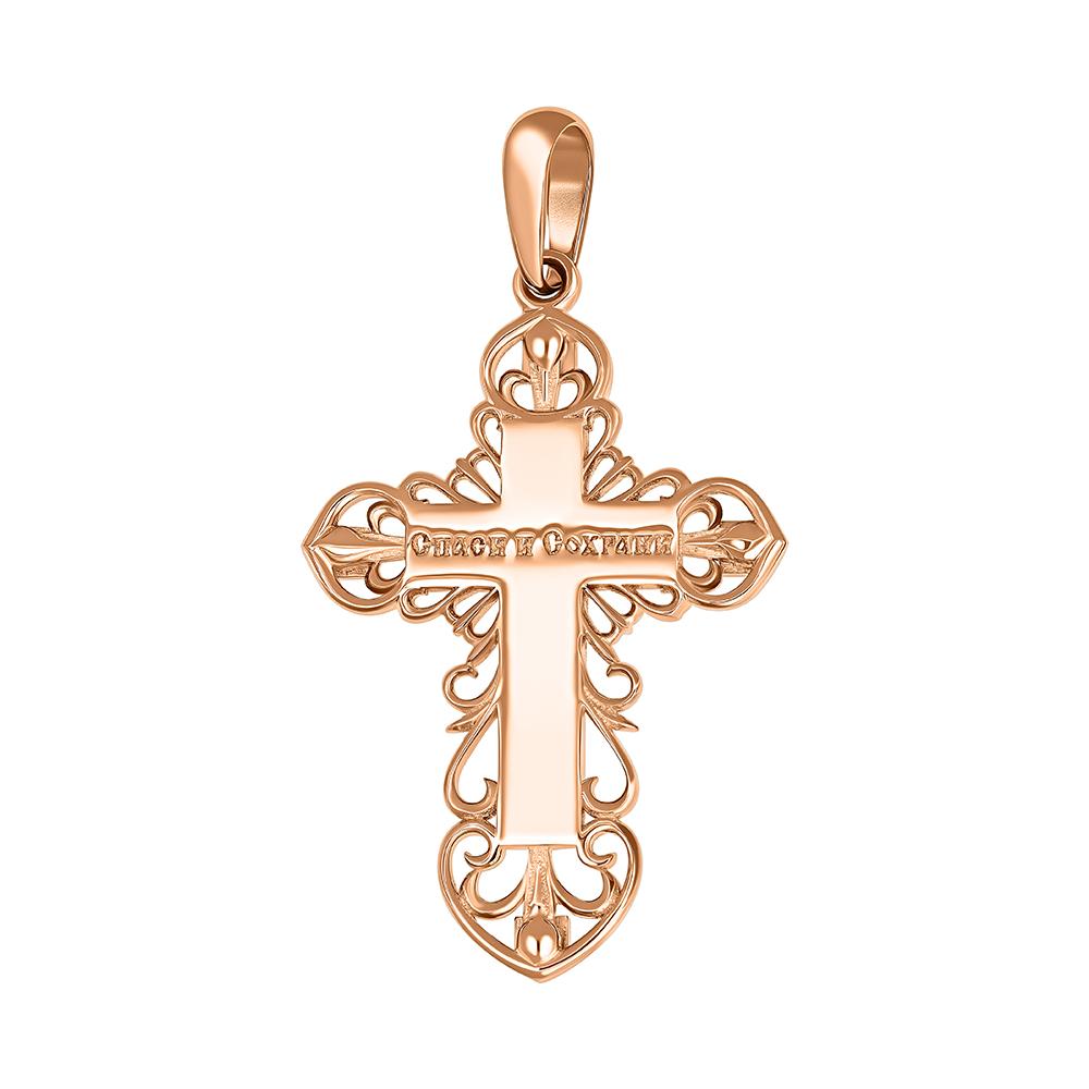 Подвеска крест из золота с бриллиантами 914932Б