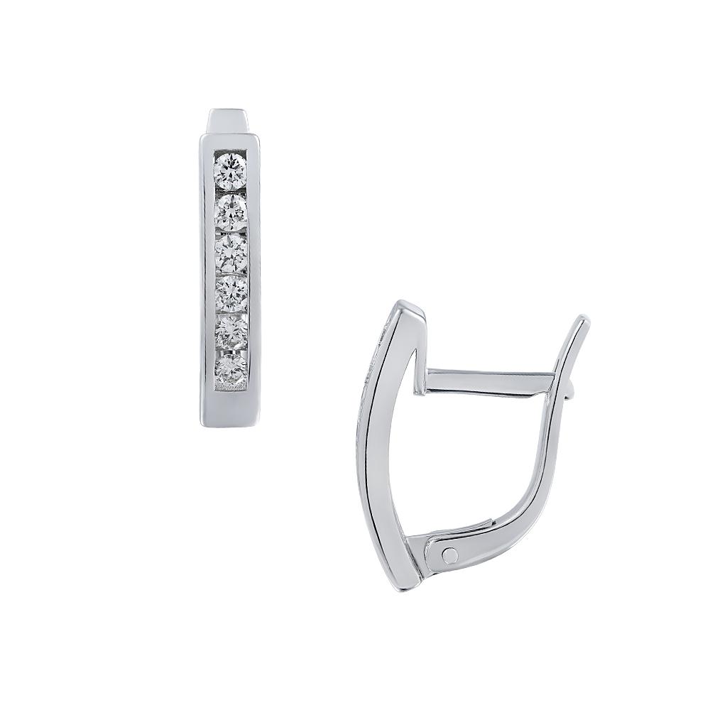 Серьги из белого золота 585 пробы с бриллиантами 922805Б