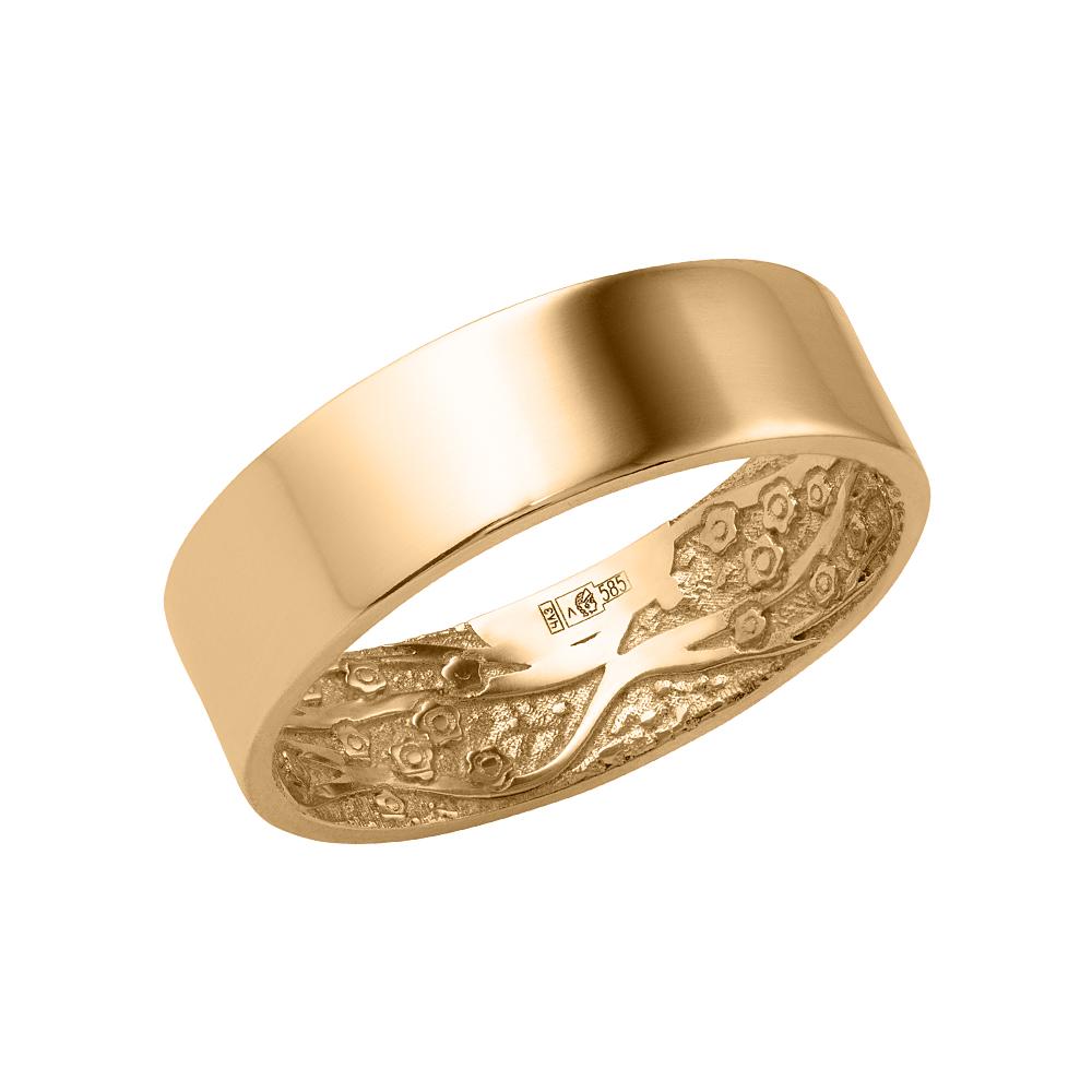 Кольцо широкое из желтого золота  931666-2