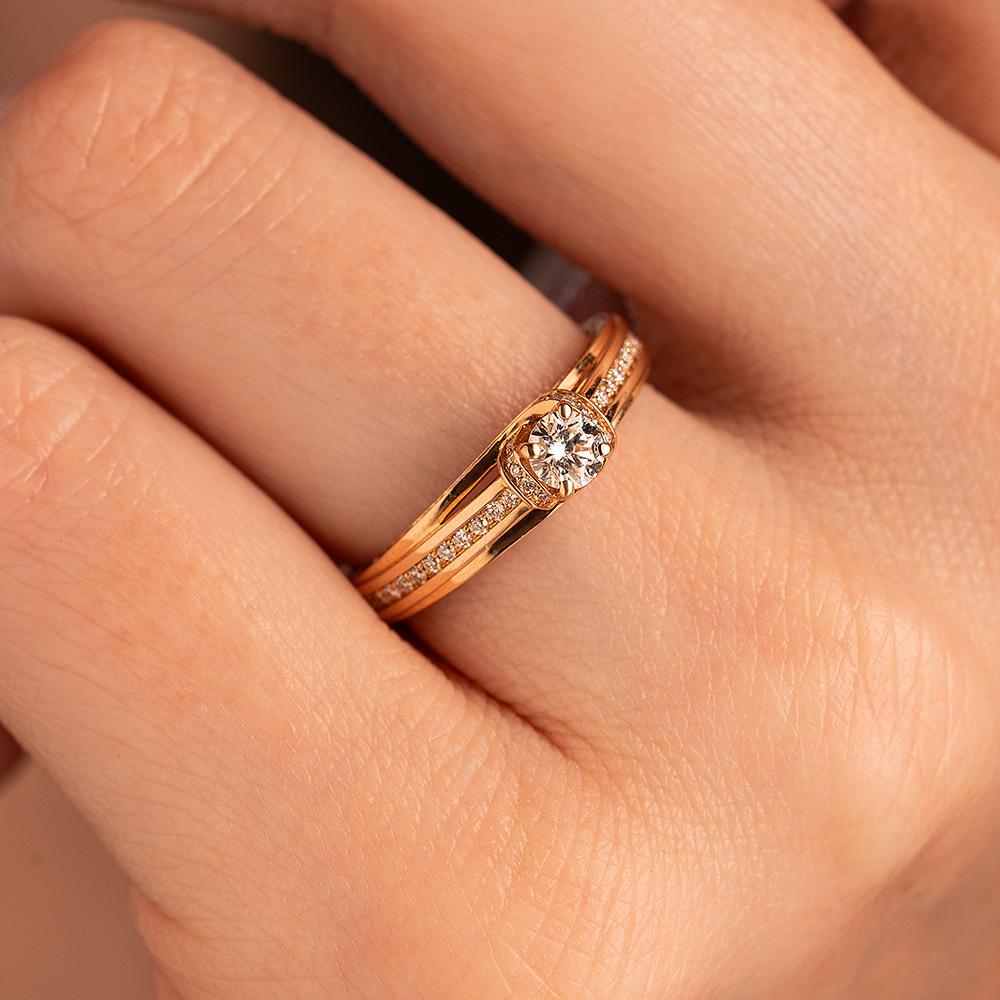 Кольцо из золота с бриллиантами 911427Б