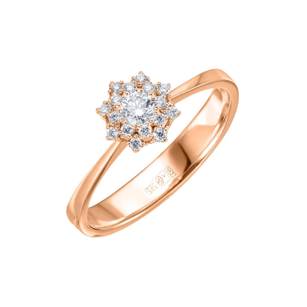 Кольцо из красного золота с бриллиантами 911700-2Б 