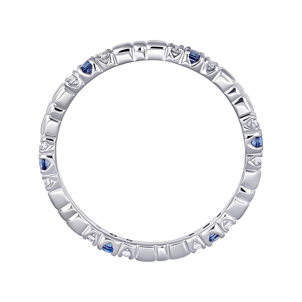 Кольцо из белого золота с сапфирами 921940С