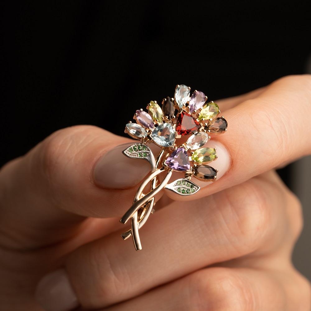 Брошь из красного золота 585 пробы 919001К