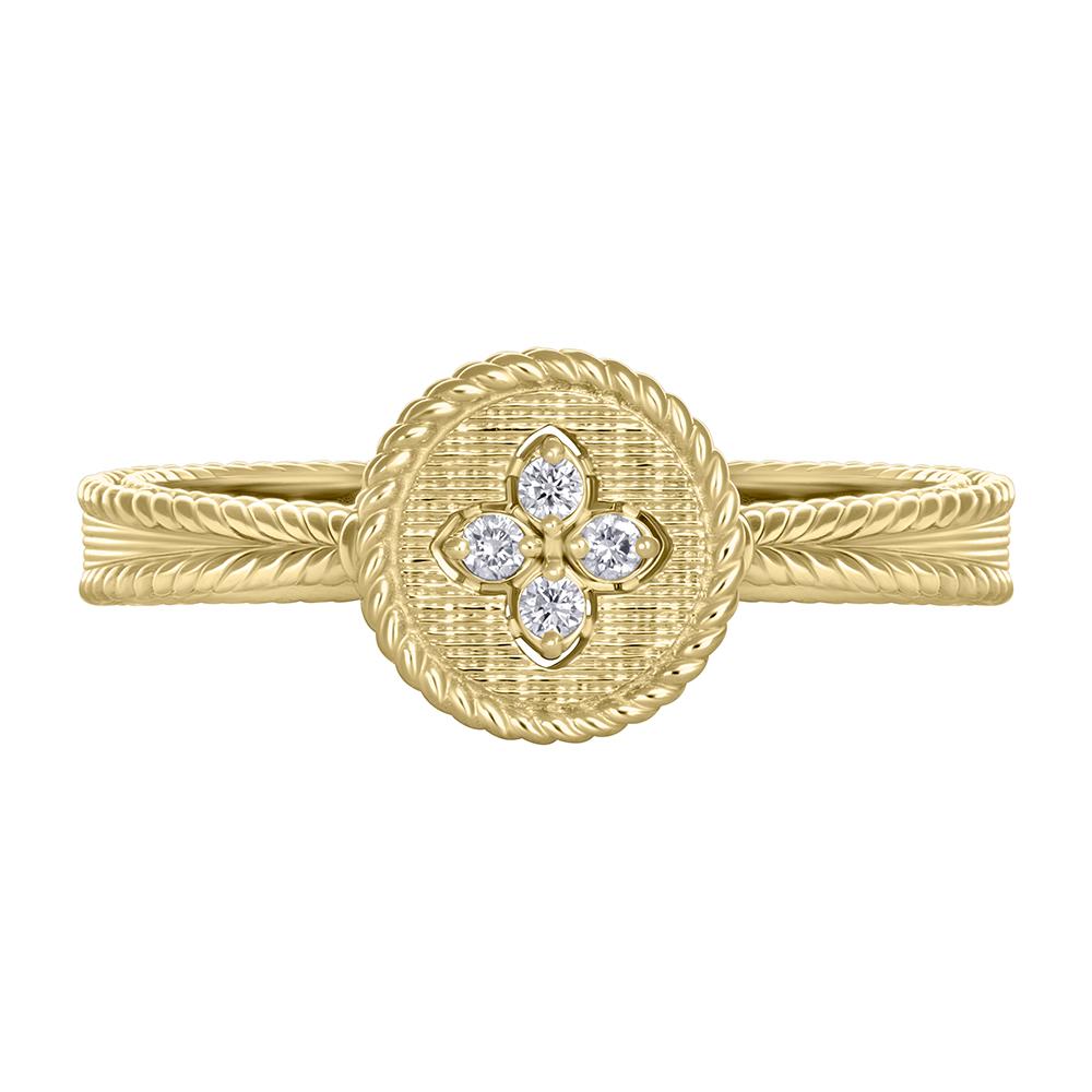 Кольцо из желтого золота с бриллиантами и рубином 9311023Б