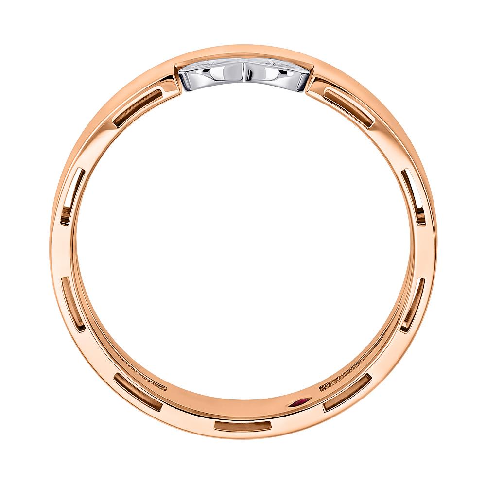 Кольцо из красного и белого золота с бриллиантами 9111072Б