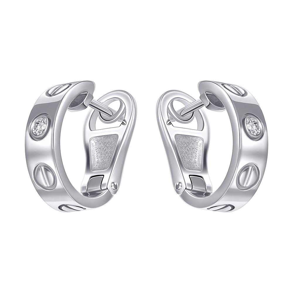 Серьги из белого золота с бриллиантами 922553-3Б