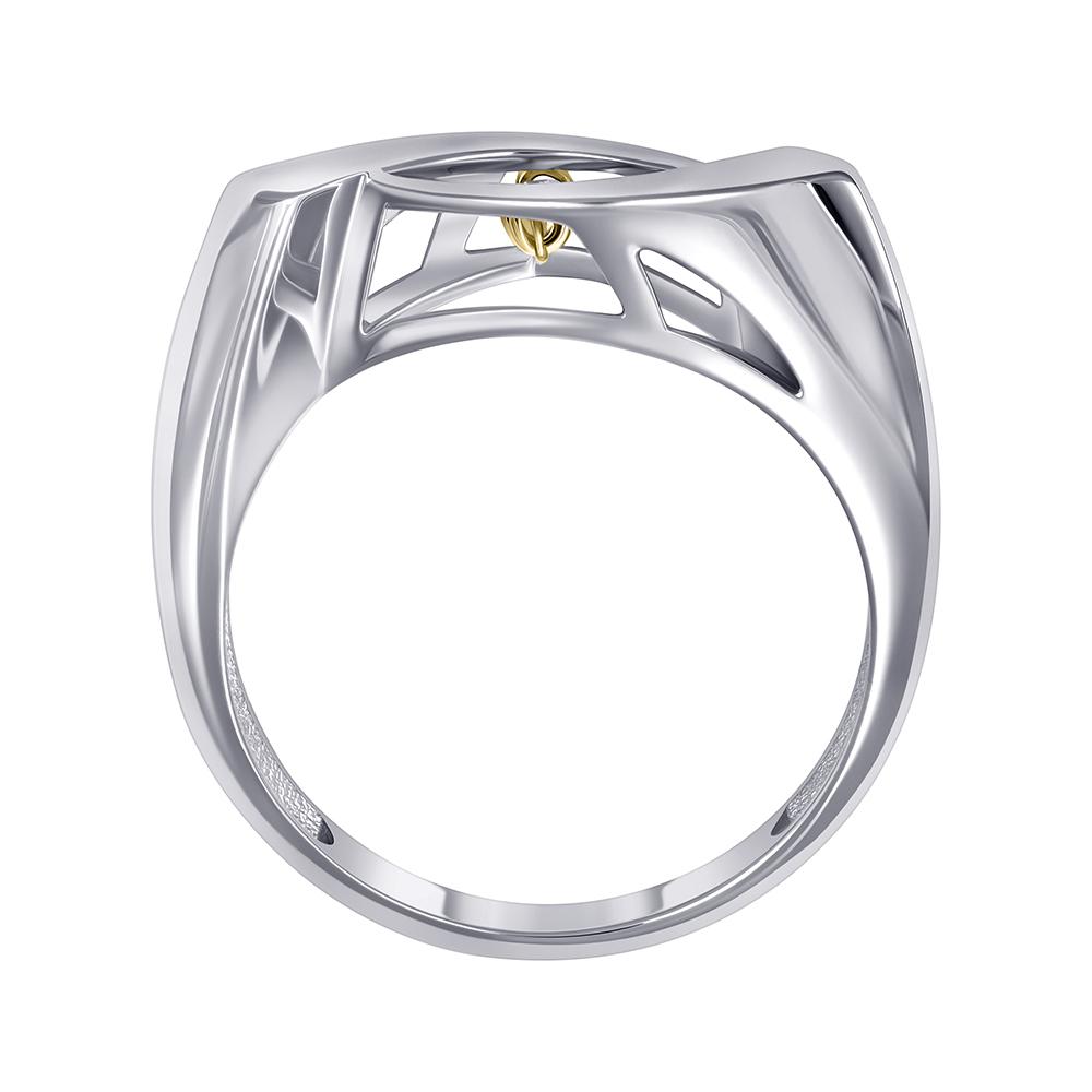 Кольцо из желтого и белого золота с бриллиантом 9211085Б