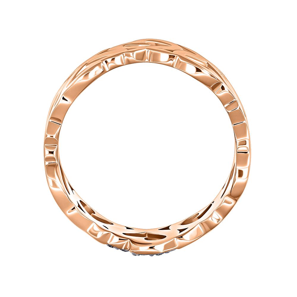 Кольцо из золота с плетеным узором и бриллиантами 911885Б