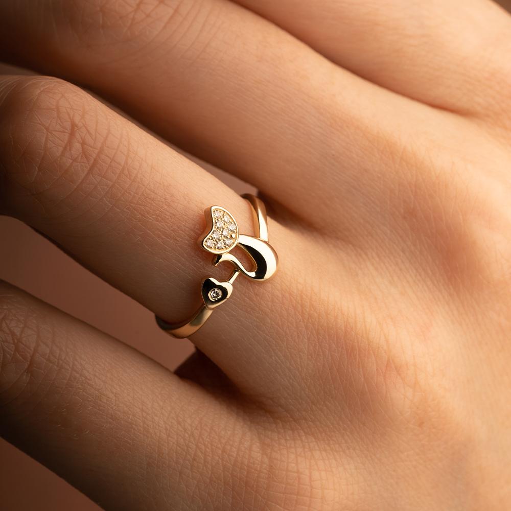 Кольцо из желтого золота 585 пробы с бриллиантами 931795Б