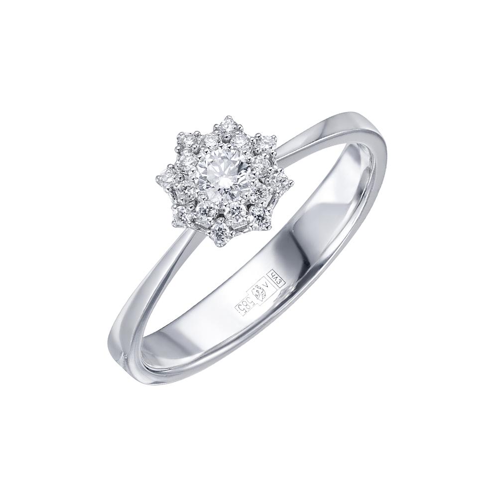 Кольцо белое золото 585 пробы с бриллиантами 921700-2Б