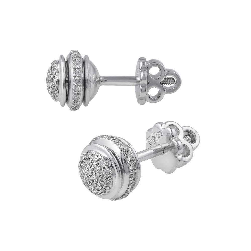 Серьги из белого золота с бриллиантами 922623Б