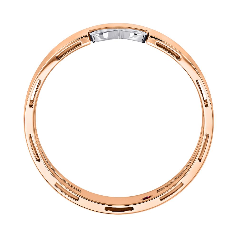 Кольцо из красного и белого золота с рубином 9111072