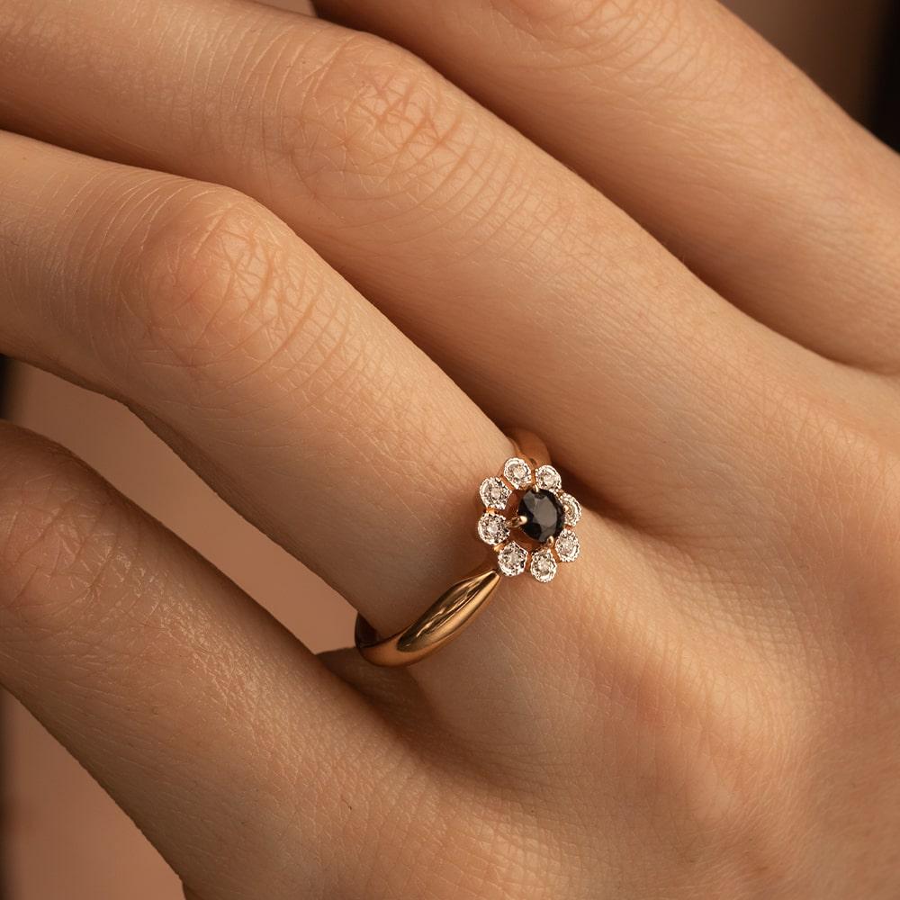 Кольцо из золота с сапфиром 911028С